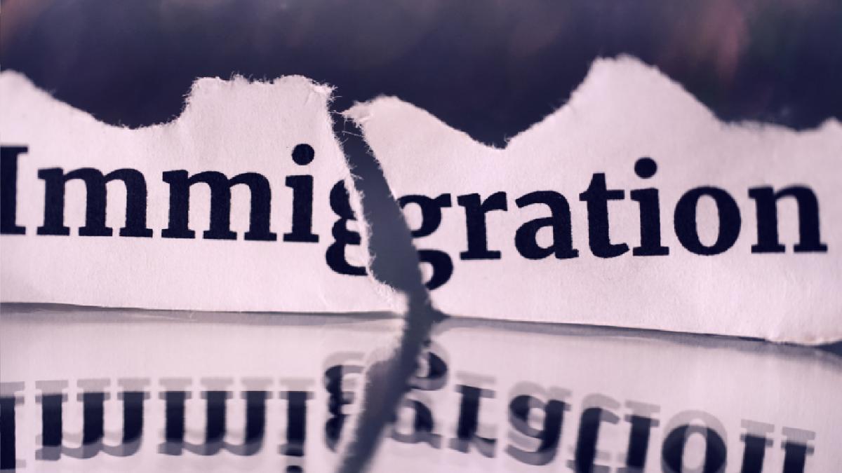 Word immigration ripped symbolising Australia debate